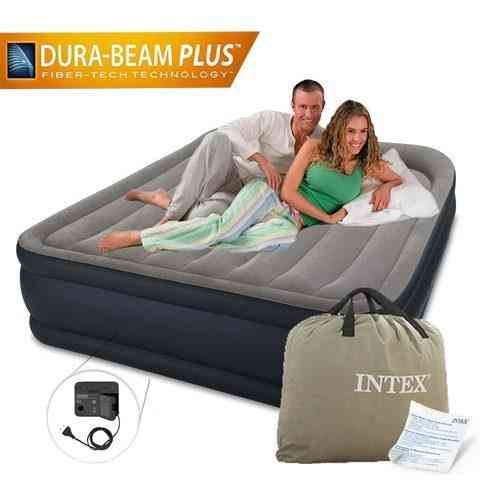 Кровать двуспальная с подголовником надувная со встроенным насосом INTEX 64136 Pillow Rest Raised Be Алматы