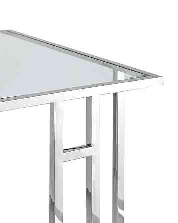 Журнальный столик 50*32 Boston, прозрачное стекло, сталь серебро Алматы