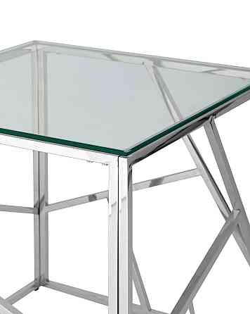 Журнальный столик 55*55 Artik, прозрачное стекло, сталь серебро Алматы