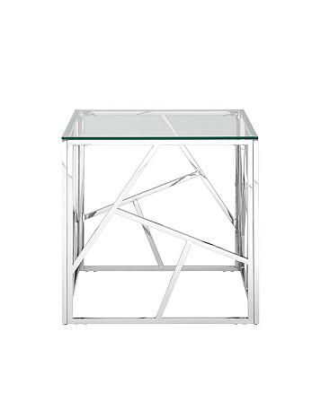 Журнальный столик 55*55 Artik, прозрачное стекло, сталь серебро Алматы - изображение 4