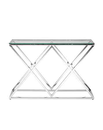 Консоль Insign 115*30, прозрачное стекло, сталь серебро Алматы