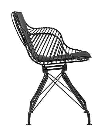 Стул-кресло Thomas черное с черной подушкой Алматы