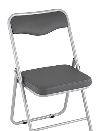 Складной стул Jolly экокожа серый каркас металлик Алматы - изображение 2