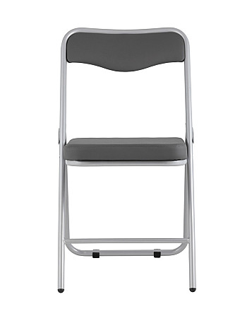 Складной стул Jolly экокожа серый каркас металлик Алматы - изображение 3