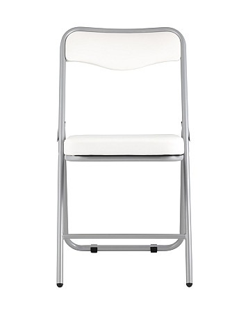 Складной стул Jolly экокожа белый каркас металлик Алматы - изображение 3