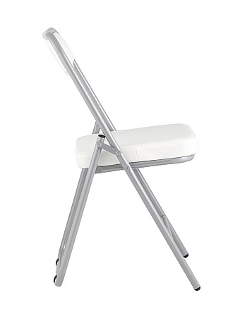 Складной стул Jolly экокожа белый каркас металлик Алматы - изображение 4