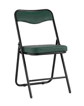 Складной стул Jolly экокожа зелёный каркас черный матовый Алматы