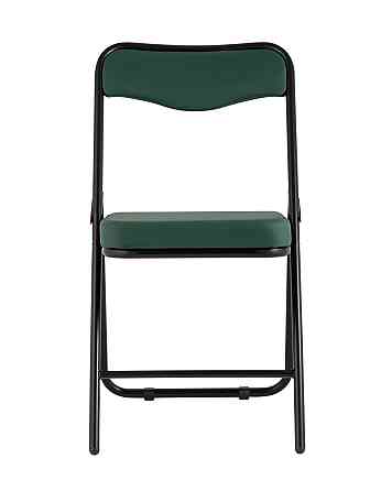 Складной стул Jolly экокожа зелёный каркас черный матовый Алматы