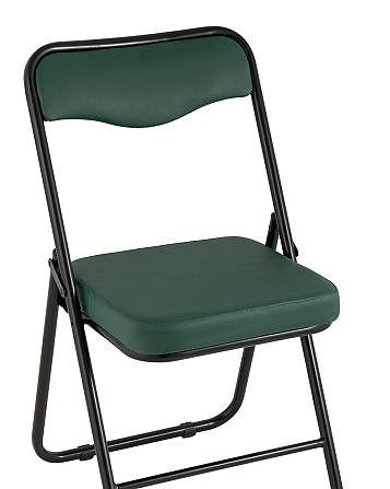 Складной стул Jolly экокожа зелёный каркас черный матовый Алматы - изображение 2