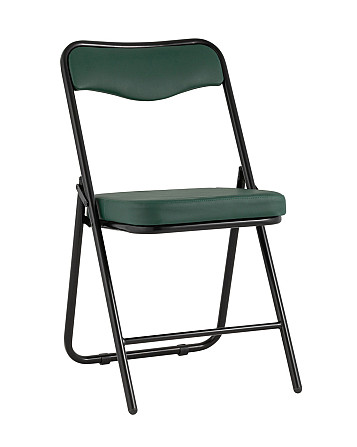 Складной стул Jolly экокожа зелёный каркас черный матовый Алматы - изображение 1