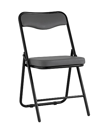 Складной стул Jolly экокожа серый каркас черный матовый Алматы - изображение 1