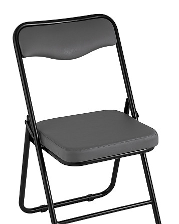 Складной стул Jolly экокожа серый каркас черный матовый Алматы - изображение 2