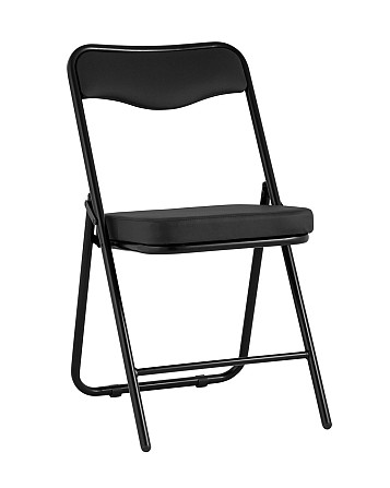 Складной стул Jolly экокожа черный каркас черный матовый Алматы - изображение 1