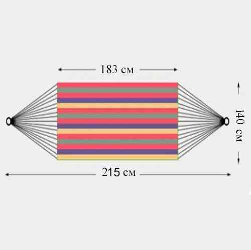 Гамак подвесной складной с деревянными планками 215х140 см в красных оттенках Алматы
