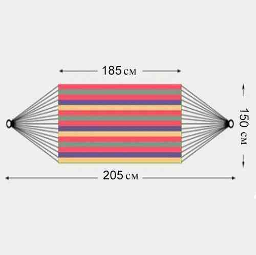 Гамак подвесной складной с деревянными планками 205х150 см в красных оттенках Алматы