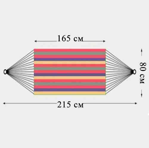 Гамак подвесной складной с деревянными планками одноместный 165х80 в красных оттенках Алматы