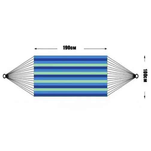 Гамак подвесной складной с деревянными планками 190х100 см в синих оттенках Алматы