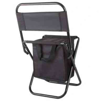 Складной стул со спинкой с термосумкой черный Алматы