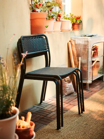 Садовый стул, ВИХОЛЬМЕН темно-серый ИКЕА, IKEA Нур-Султан
