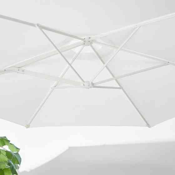 Зонт от солнца с опорой ХЁГЁН Сварто белый 270 см IKEA, ИКЕА Астана