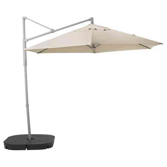 Зонт от солнца с опорой ОКСНЭ/ЛИНДЭЙА бежевый 300 см IKEA, ИКЕА Нур-Султан