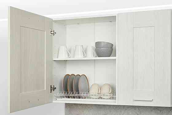 Кухонный гарнитур Форест, белый, фасада - ясень Анкор тёмный 240х217х52,6 см Нур-Султан