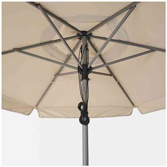 Зонт от солнца с опорой КУГГЁ / ВОРХОЛЬМЕН бежевый 300 см IKEA, ИКЕА Нур-Султан
