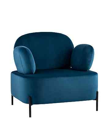 Кресло для отдыха Candy с подлокотниками велюр синий Алматы
