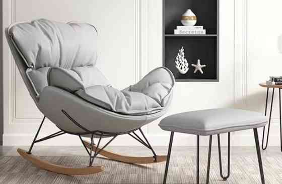 Кресло-качалка техническая ткань светло-серый Алматы