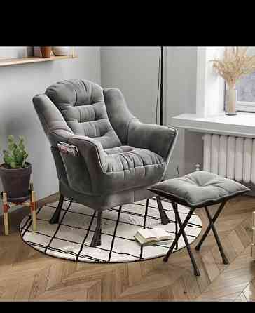 Классическое кресло ткань серый Алматы