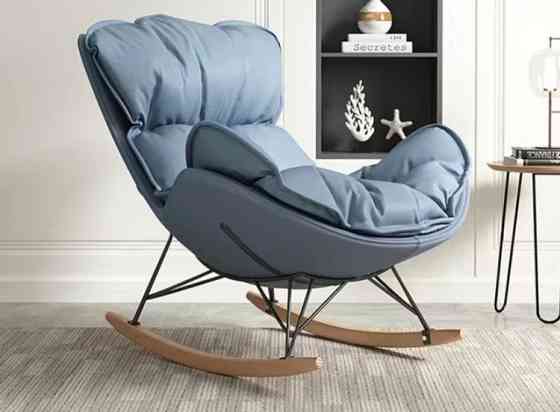 Кресло-качалка техническая ткань синий Алматы