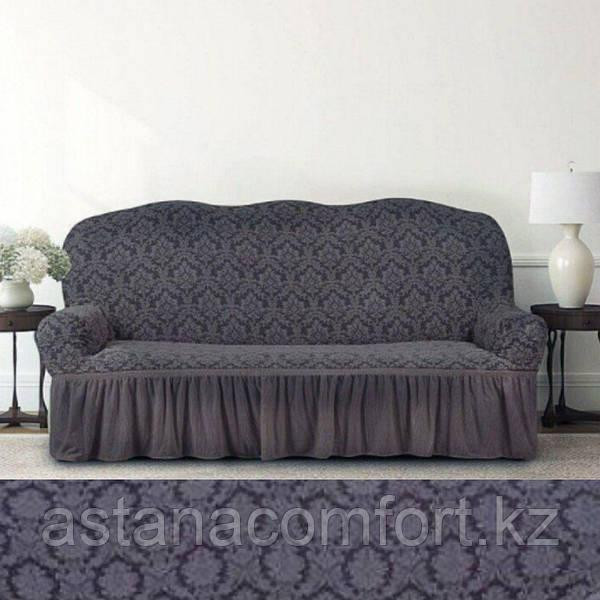 Жаккардовые натяжные чехлы на мягкую мебель, на большой диван, малый диван и кресло. Турция Нур-Султан - изображение 1