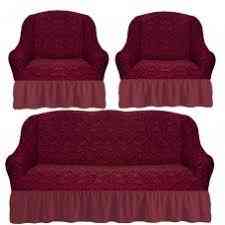 Жаккардовые натяжные чехлы на мягкую мебель, диван и два кресла. Турция Астана