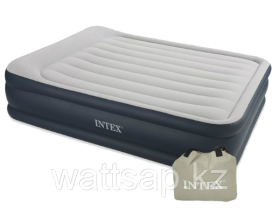 Кровать надувная Intex 152х203х42 см, max 273 кг Intex 64136, поверхность флок, встроенный насос Алматы