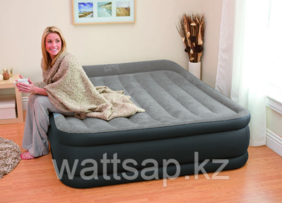 Кровать надувная Intex 152х203х42 см, max 273 кг Intex 64136, поверхность флок, встроенный насос Алматы
