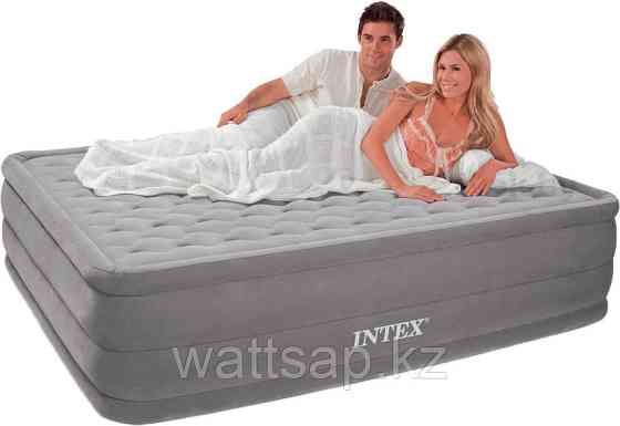 Кровать надувная Intex 152х203х56 см, max 273 кг Intex 64418, поверхность флок, встроенный насос Алматы