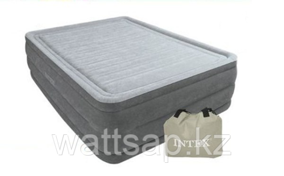 Кровать надувная Intex 152х203х56 см, max 273 кг Intex 64418, поверхность флок, встроенный насос Алматы